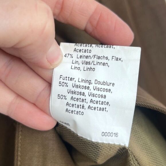 Betty Barclay Collarless Vneck Single Breasted Flax Blend Blazer Jacket Sz M/L** - Picture 9 of 11